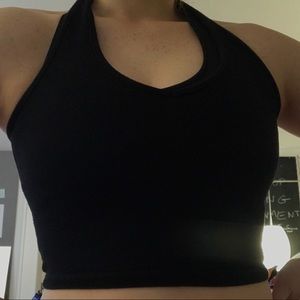 brandy melville black halter top